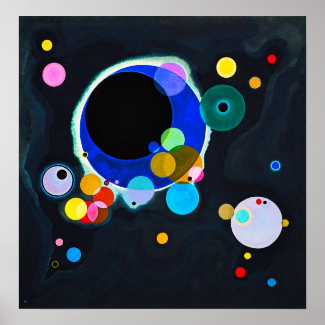Kandinsky Plusieurs cercles Poster (Devant)
