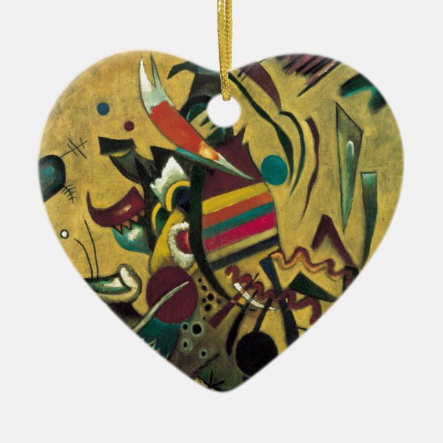 Kandinsky Points Abstract Canvas Painting Ceramic Ornament (Front)