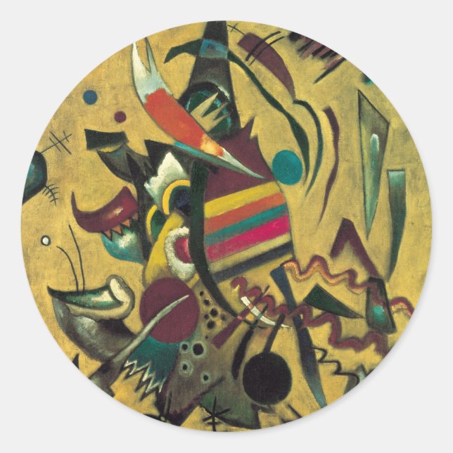 Kandinsky Points Abstract Canvas Painting Classic Round Sticker (Front)