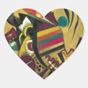Kandinsky Points Abstract Canvas Painting Heart Sticker