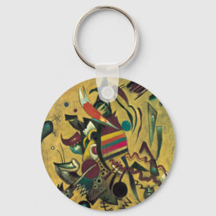 Kandinsky Points Abstract Canvas Painting Keychain