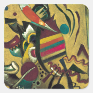 Kandinsky Points Abstract Canvas Painting Square Sticker