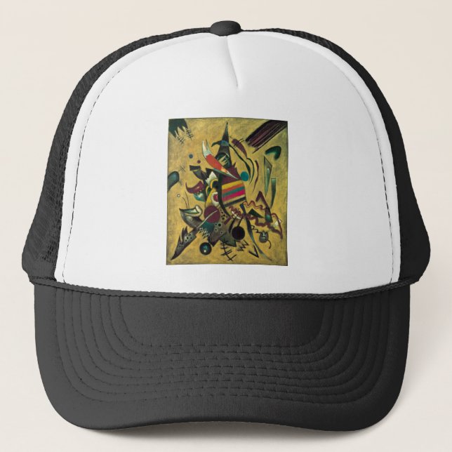 Kandinsky Points Abstract Canvas Painting Trucker Hat (Front)