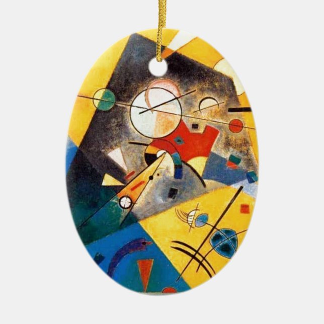 Kandinsky Quiet Harmony Abstract Art Ceramic Ornament (Front)