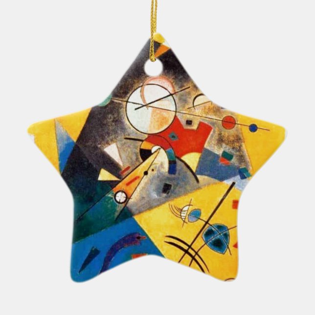 Kandinsky Quiet Harmony Abstract Art Ceramic Ornament (Front)