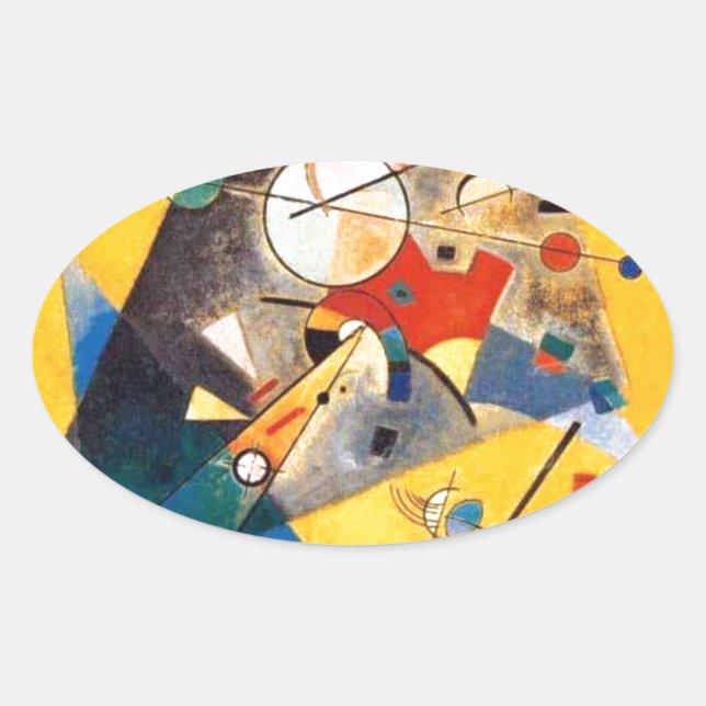 Kandinsky Quiet Harmony Abstract Art Oval Sticker (Front)