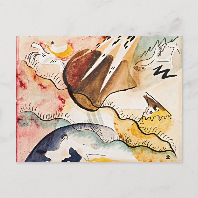 Kandinsky - Rain Landscape, abstract art, Postcard (Front)