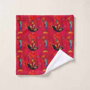 Kandinsky Red Black Abstract Art Wash Cloth