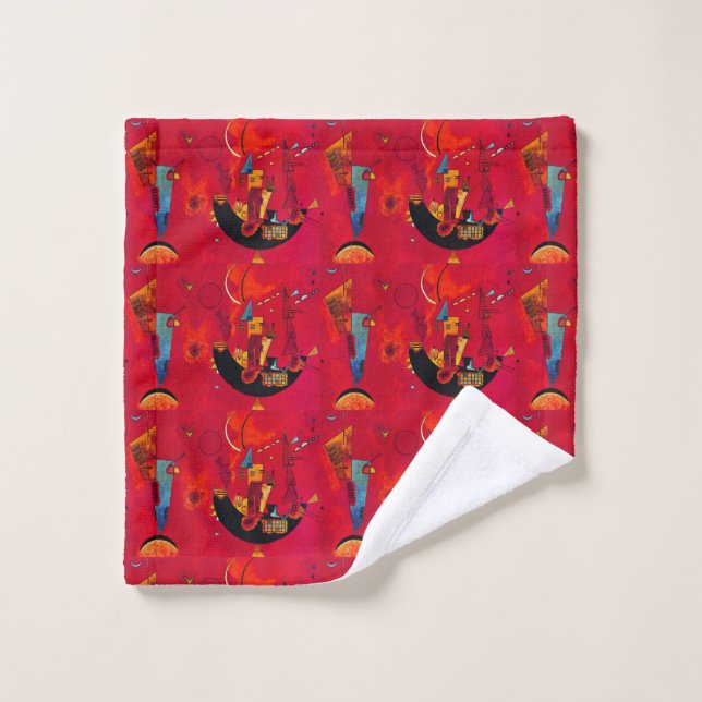 Kandinsky Red Black  Abstract Art Wash Cloth (Wash Cloth)