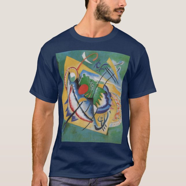 Kandinsky Red Oval Abstract Green Yellow Blue T-Shirt (Front)