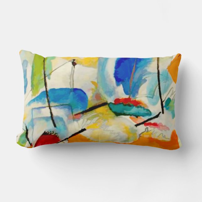 Kandinsky Sea Battle 1913 Lumbar Pillow (Front)