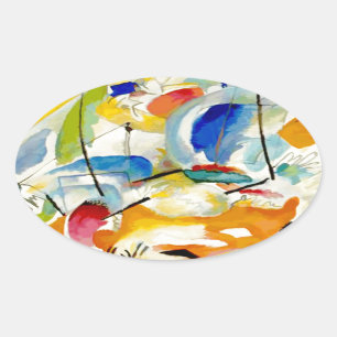 Kandinsky Sea Battle 1913 Oval Sticker