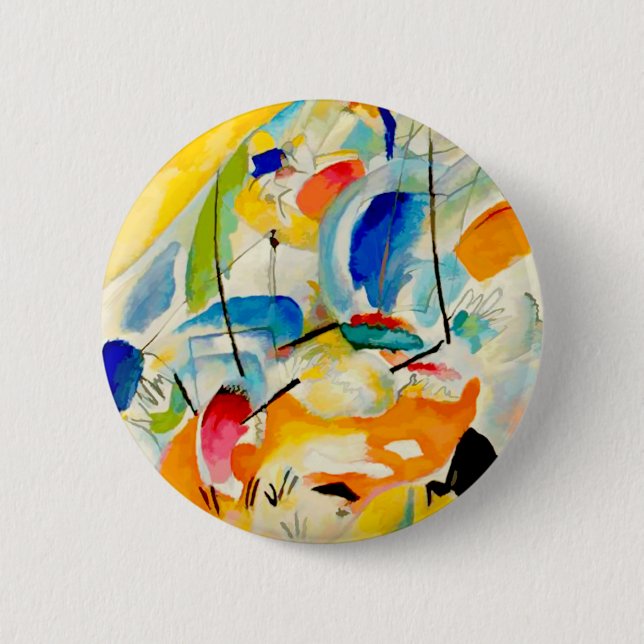 Kandinsky Sea Battle Painting 1913 2 Inch Round Button (Front)