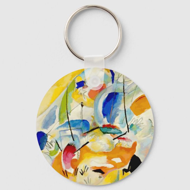 Kandinsky Sea Battle Painting 1913 Keychain (Front)