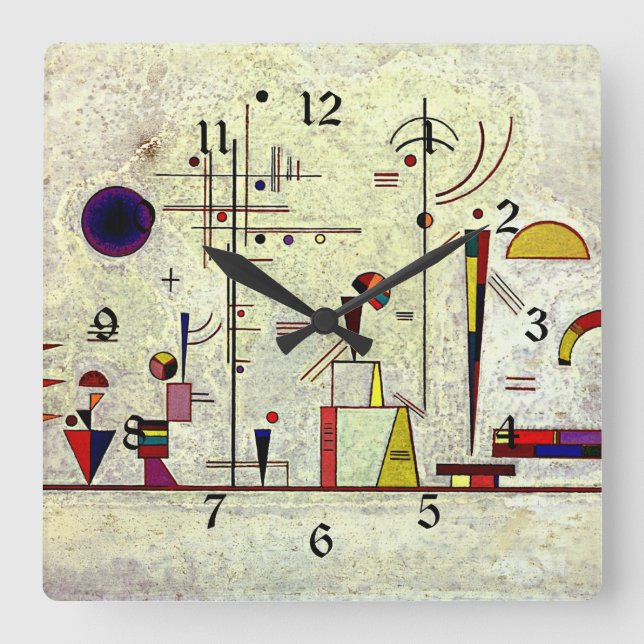 Kandinsky - Serious-Fun, abstract art Square Wall Clock (Front)