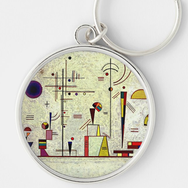 Kandinsky - Serious-Fun, popular abstract art,  Keychain (Front)
