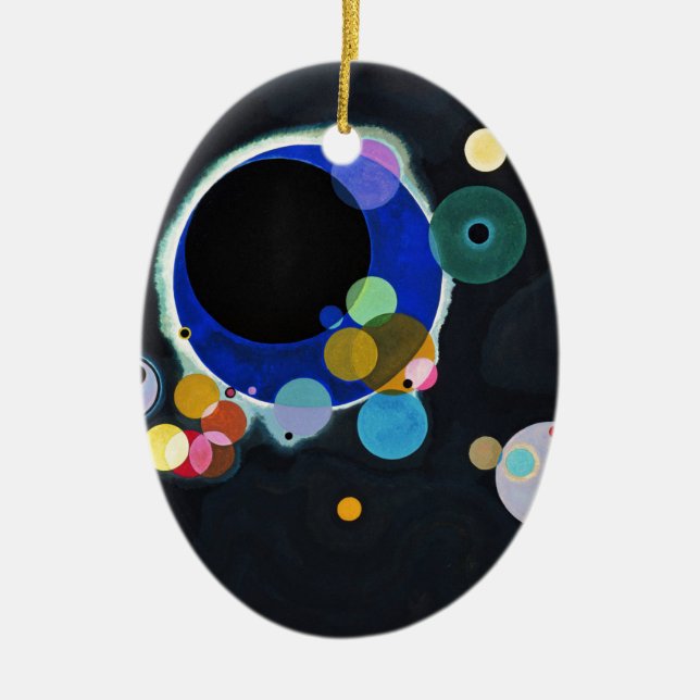 Kandinsky Several Circles Abstract Ceramic Ornament (Front)