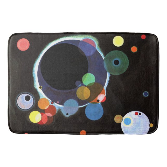 Kandinsky - Several Circles, famous abstract art Bath Mat (Front)