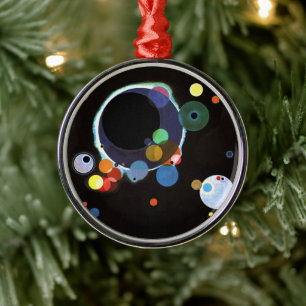 Kandinsky - Several Circles, famous abstract art Metal Ornament