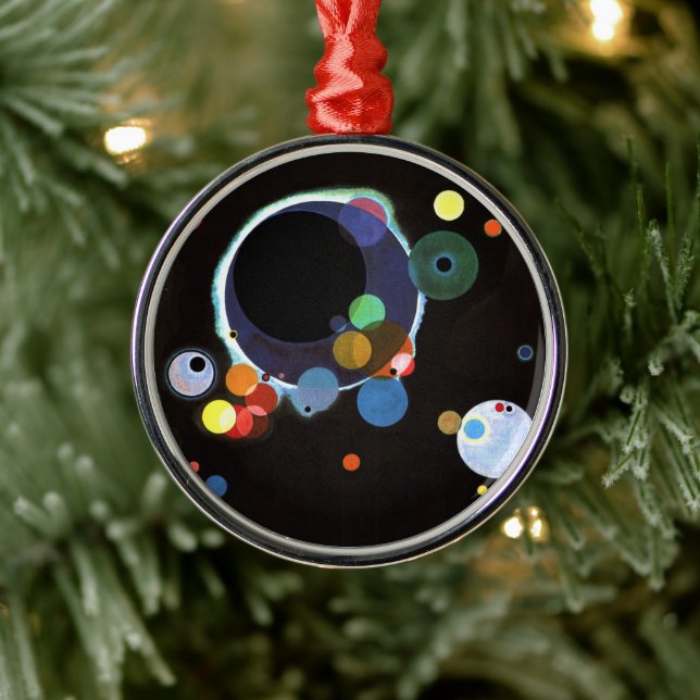 Kandinsky - Several Circles, famous abstract art Metal Ornament (Tree)