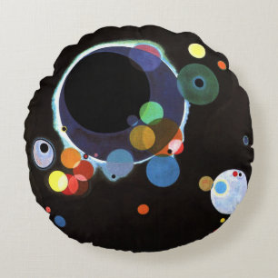 Kandinsky - Several Circles, famous abstract art Round Pillow