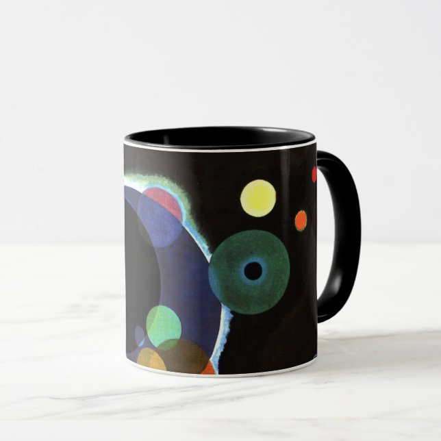 Kandinsky - Several Circles, famous painting, Mug (Front Right)
