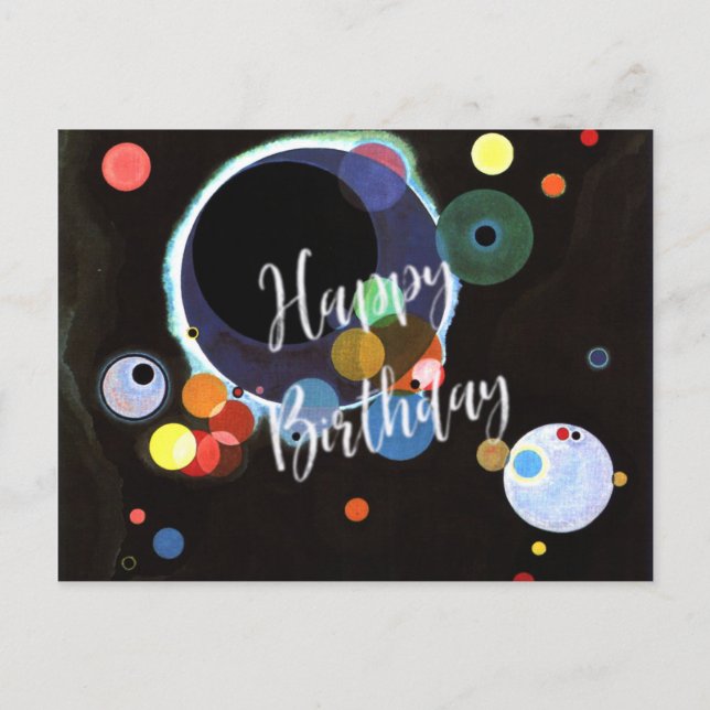 Kandinsky - Several Circles - Happy Birthday Postcard (Front)