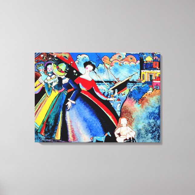 Kandinsky - Ship, colourful 1918 painting Canvas Print (Front)