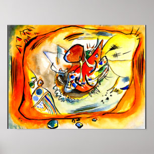 Kandinsky - Sketch for a Painting, Orange Border Poster