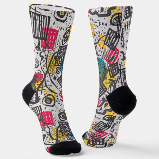 Kandinsky Small Worlds - Art Bauhaus Pattern Socks