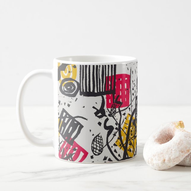 Kandinsky Small Worlds V Abstract Classic Coffee Mug (With Donut)