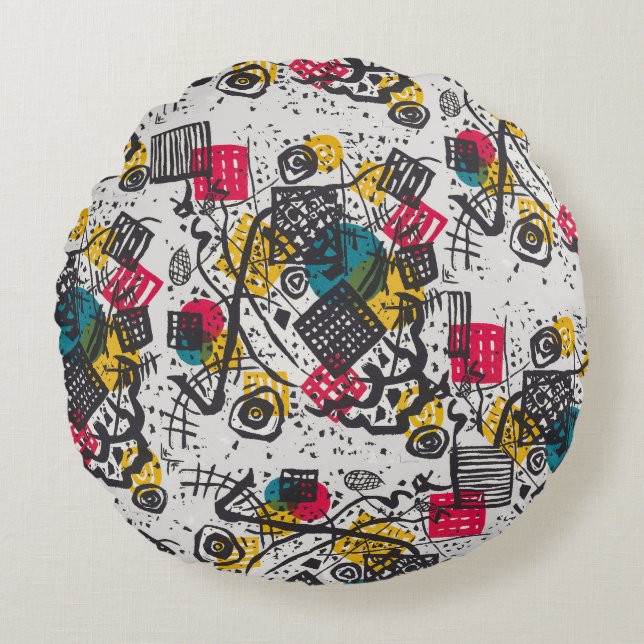Kandinsky Small Worlds V Abstract Classic Round Pillow (Front)