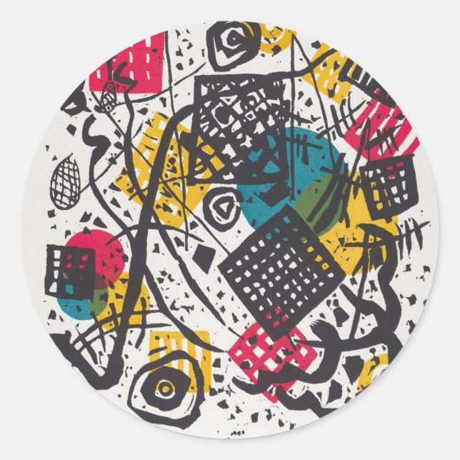 Kandinsky Small Worlds V Abstract Classic Round Sticker (Front)