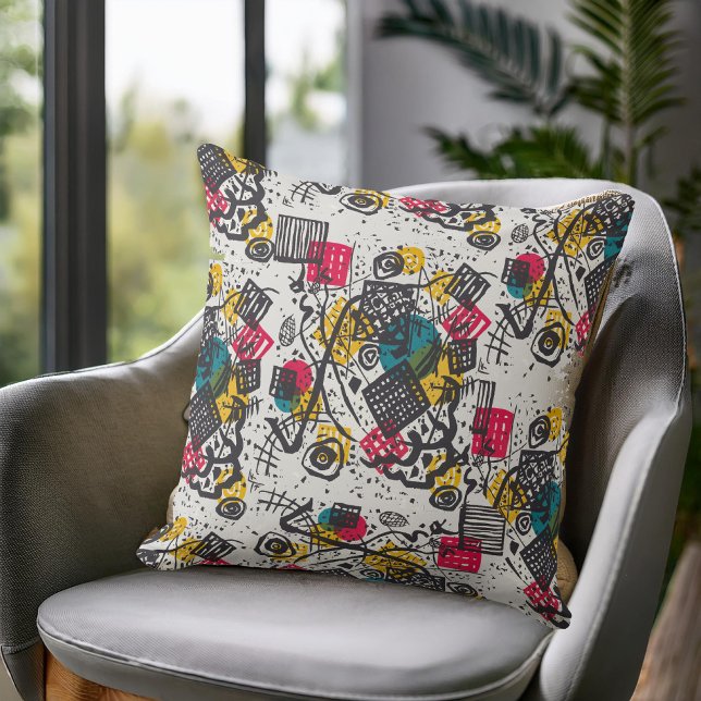 Kandinsky Small Worlds V Abstract Classic Throw Pillow (Creator Uploaded)