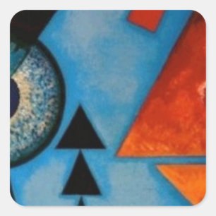 Kandinsky Soft Hard Abstract Square Sticker