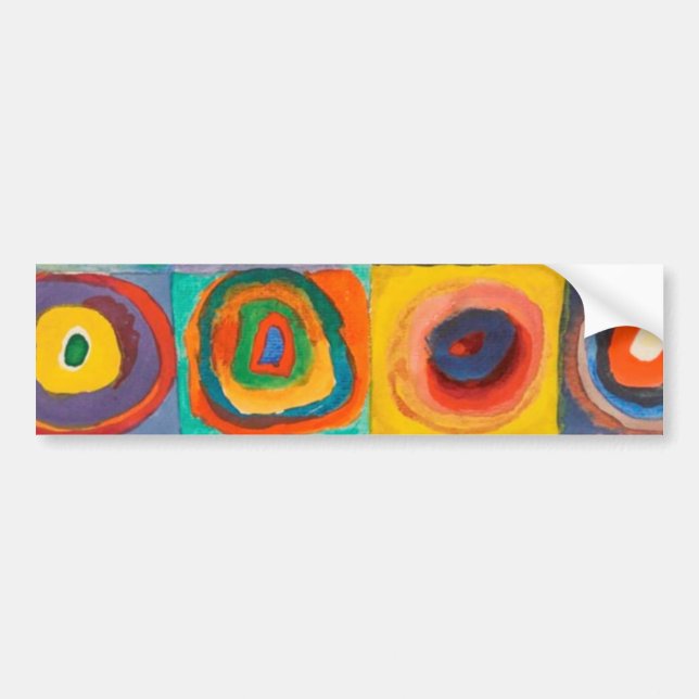 Kandinsky Squares Concentric Circles Bumper Sticker (Front)