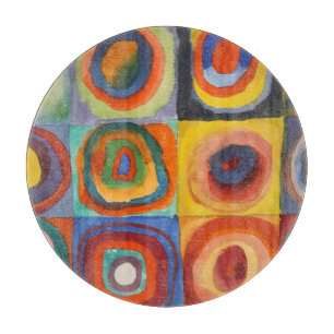 Kandinsky Squares Concentric Circles Cutting Board