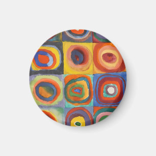 Kandinsky Squares Concentric Circles Magnet