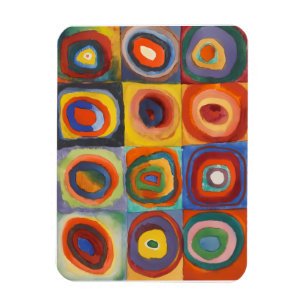 Kandinsky Squares Concentric Circles Magnet