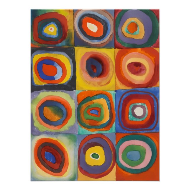 Kandinsky Squares Concentric Circles Poster (Front)