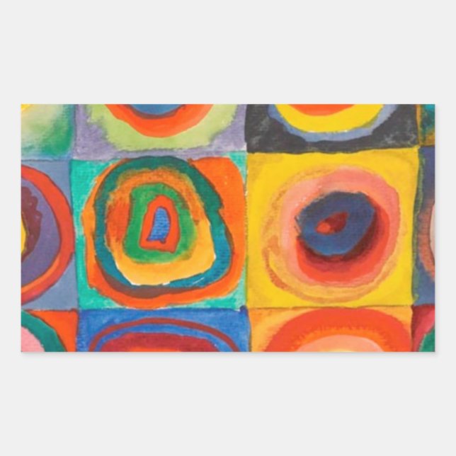 Kandinsky Squares Concentric Circles Sticker (Front)