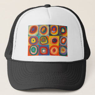 Kandinsky Squares Concentric Circles Trucker Hat