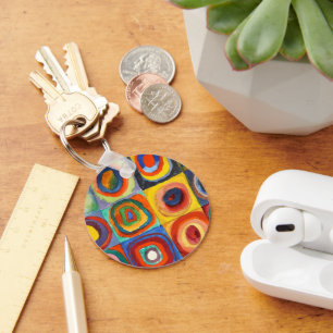 Kandinsky - Squares with Concentric Circles Keychain