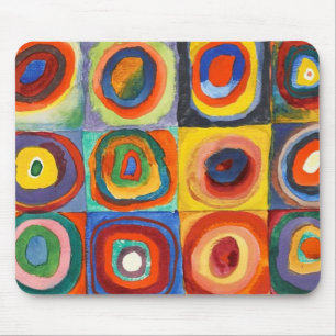 Kandinsky - Squares with Concentric Circles Mouse Pad