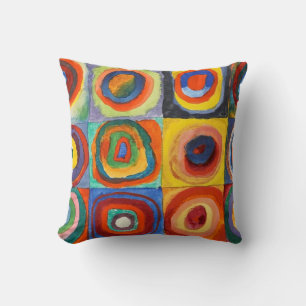 Kandinsky - Squares with Concentric Circles Throw Pillow