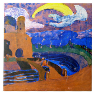 Kandinsky - The Comet, colourful abstract painting Tile