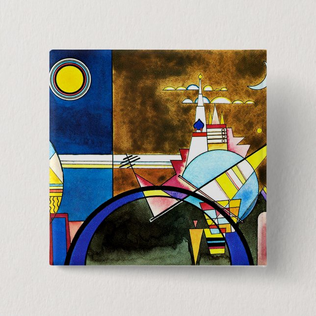 Kandinsky - The Great Gate of Kiev, 2 Inch Square Button (Front)