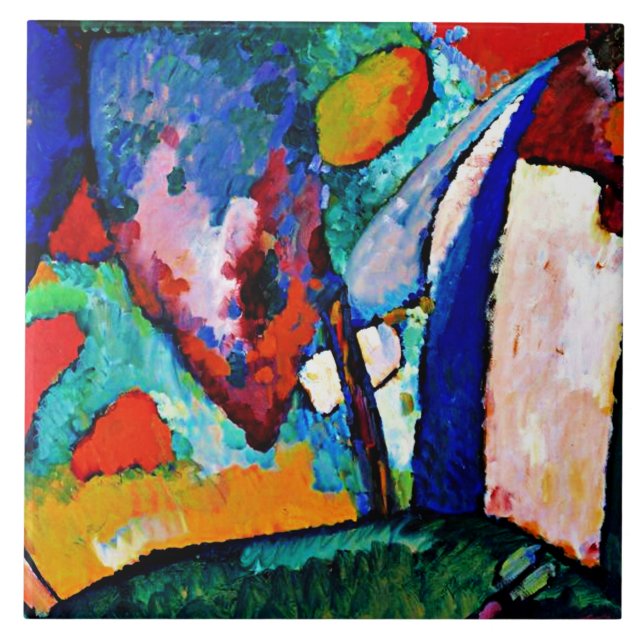 Kandinsky - The Waterfall, abstract painting, Tile (Front)