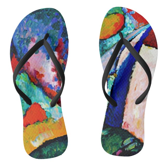 Kandinsky - The Waterfall, colourful artwork, Flip Flops (Footbed)