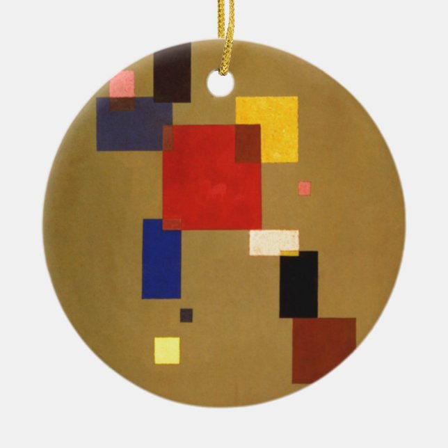 Kandinsky Thirteen Rectangles Abstract Painting Ceramic Ornament (Front)